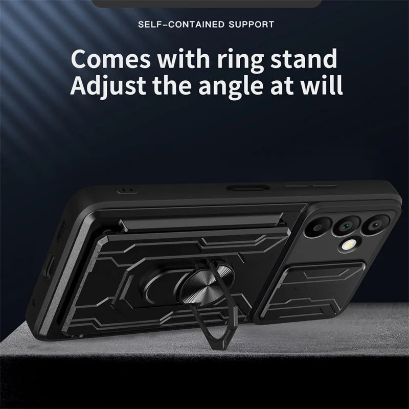Heavy Duty Armor Shockproof Case For Samsung Galaxy A16 A26 A36 A56 A15 A35 A55 A53 A52 5G Card Slot Holder Lens Protector Cover