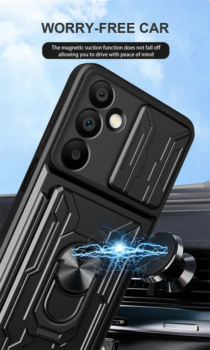 Heavy Duty Armor Shockproof Case For Samsung Galaxy A16 A26 A36 A56 A15 A35 A55 A53 A52 5G Card Slot Holder Lens Protector Cover