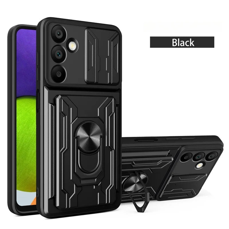 Heavy Duty Armor Shockproof Case For Samsung Galaxy A16 A26 A36 A56 A15 A35 A55 A53 A52 5G Card Slot Holder Lens Protector Cover